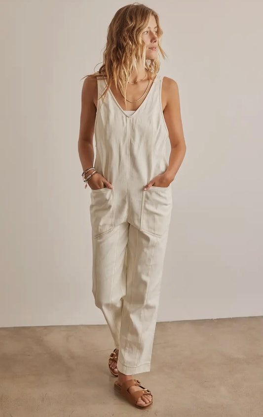 cream overalls