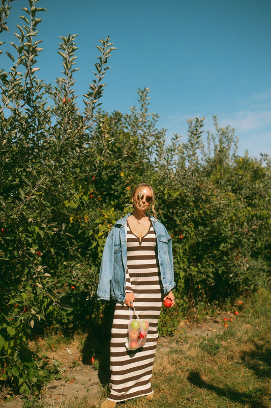 striped fall dress