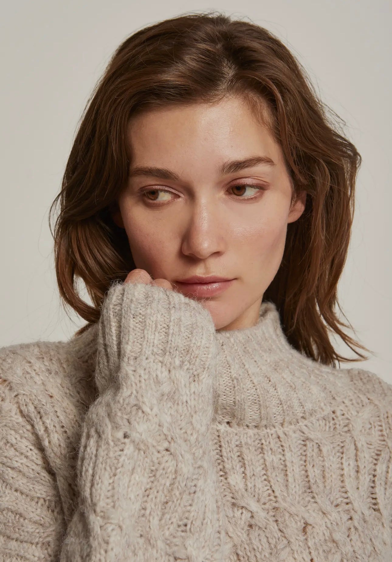 mock neck cropped sweater