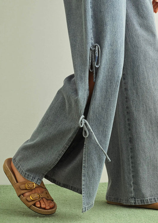 Washed Ash Side Slit Pants