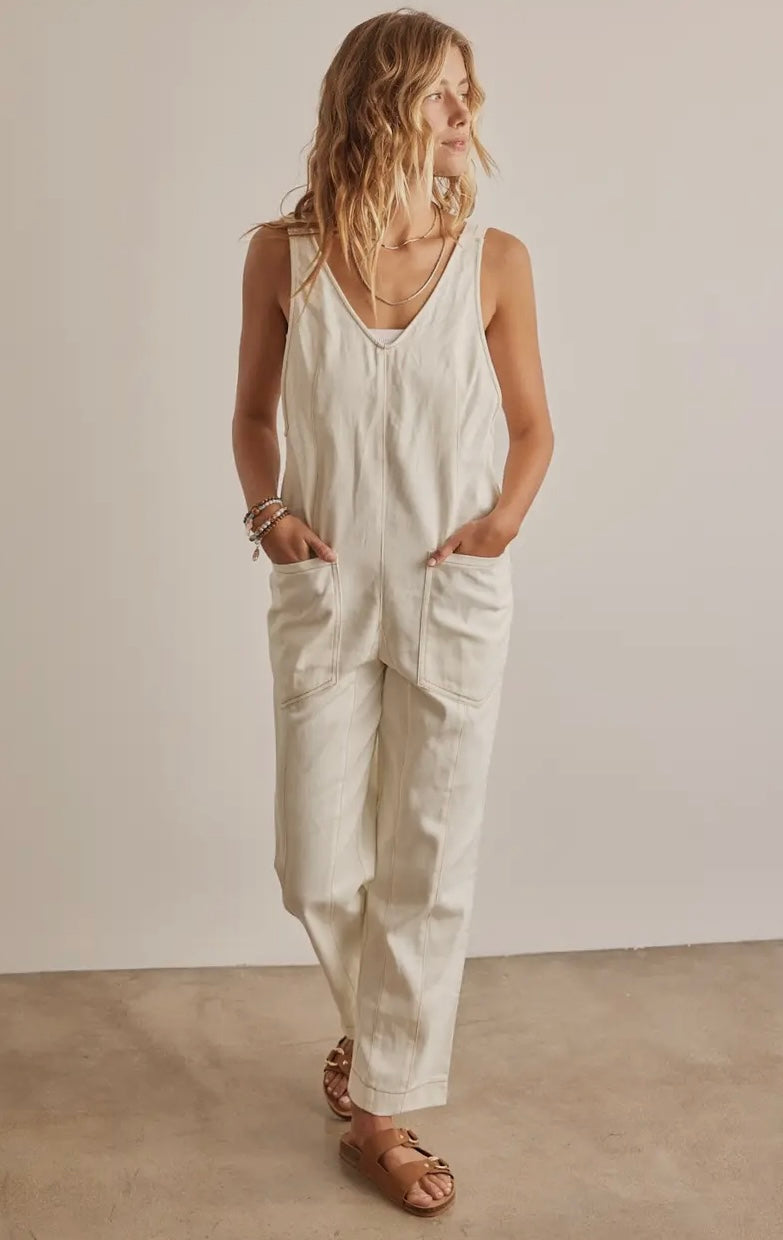 cream overalls