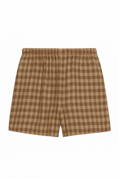 brown gingham shorts