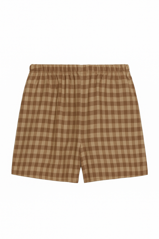 brown gingham shorts