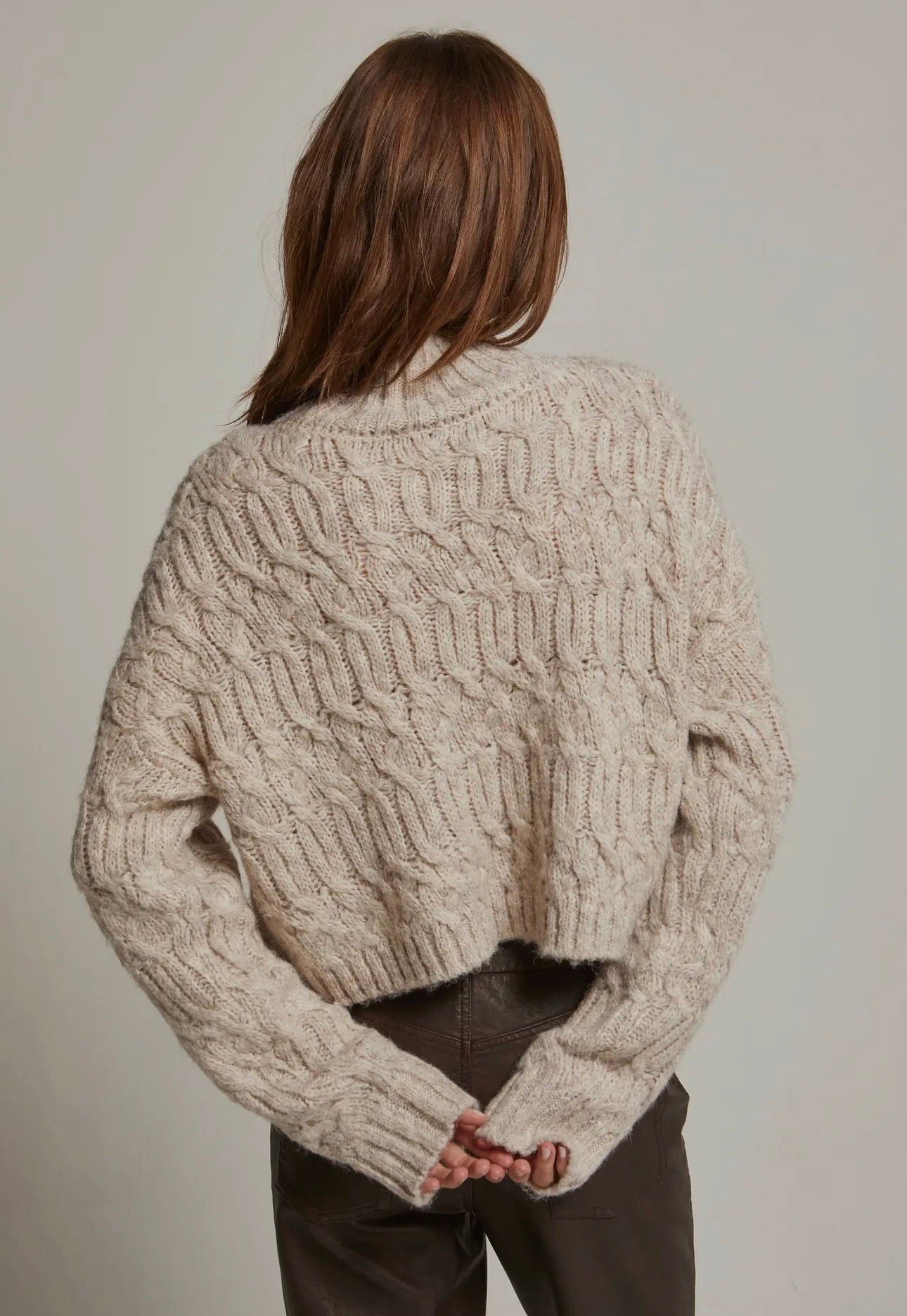 mock neck cropped sweater