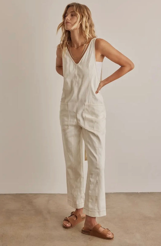 cream overalls