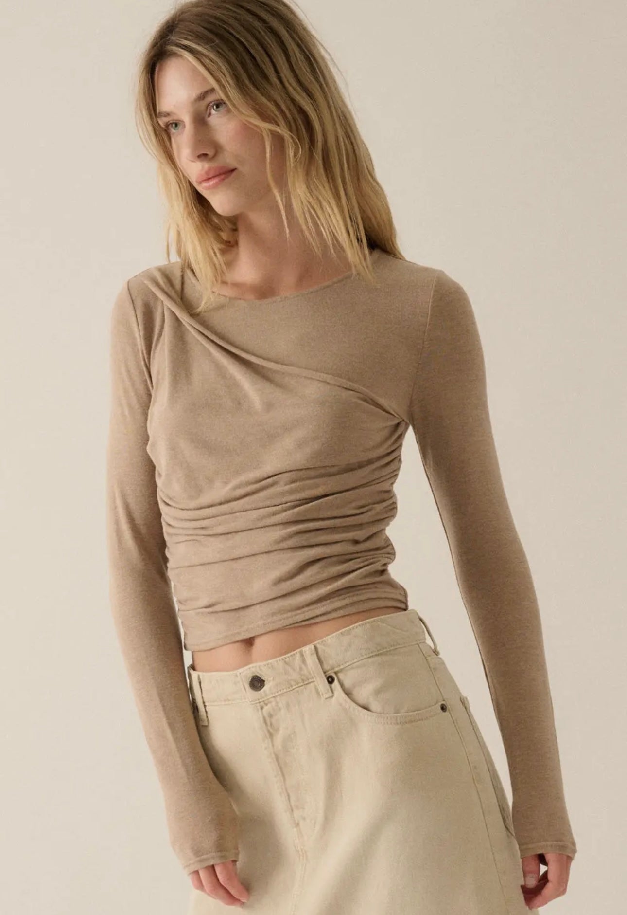 Solid Ruched Top