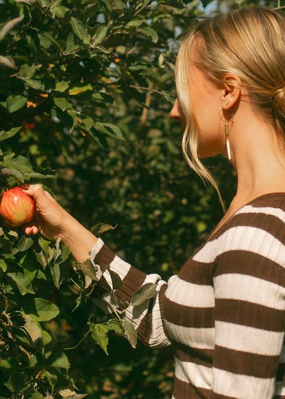 striped long sleeve dress