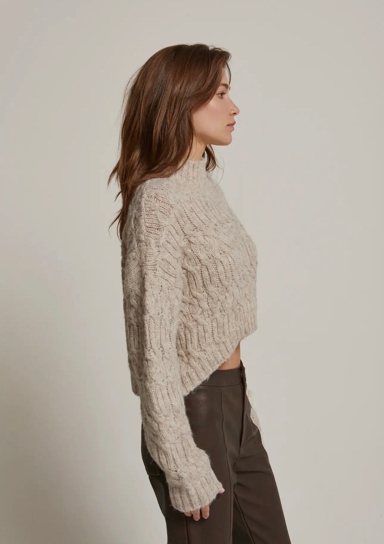 mock neck cropped sweater