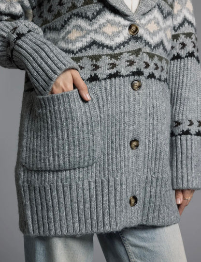 oversized fair isle cardigan