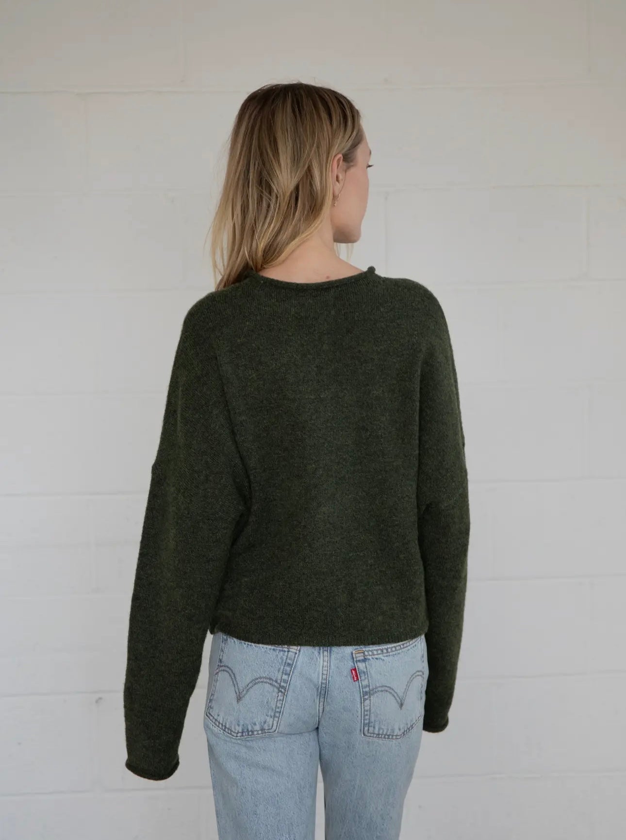 dark green cardigan