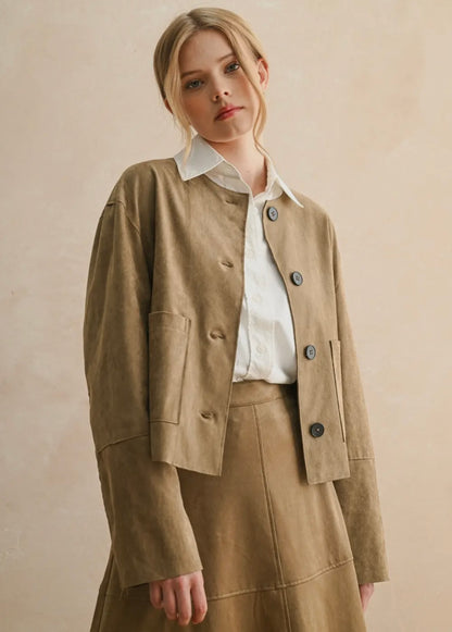 Claystone Faux Suede Jacket