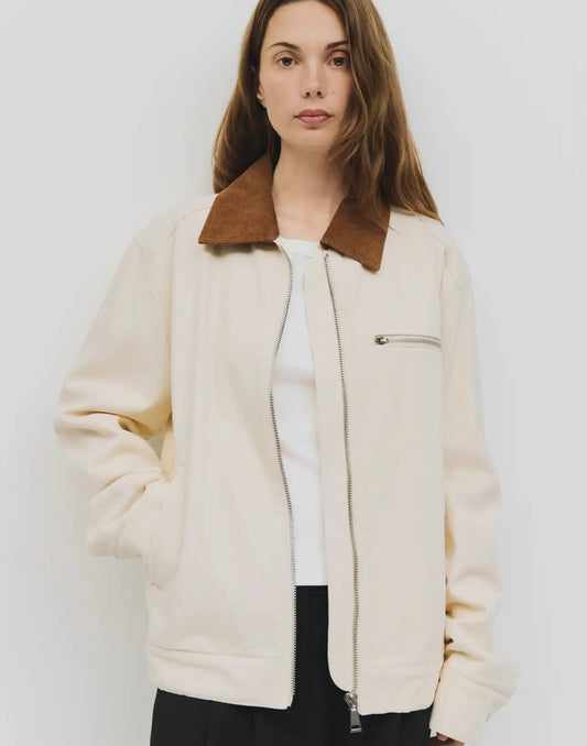 white chore jacket