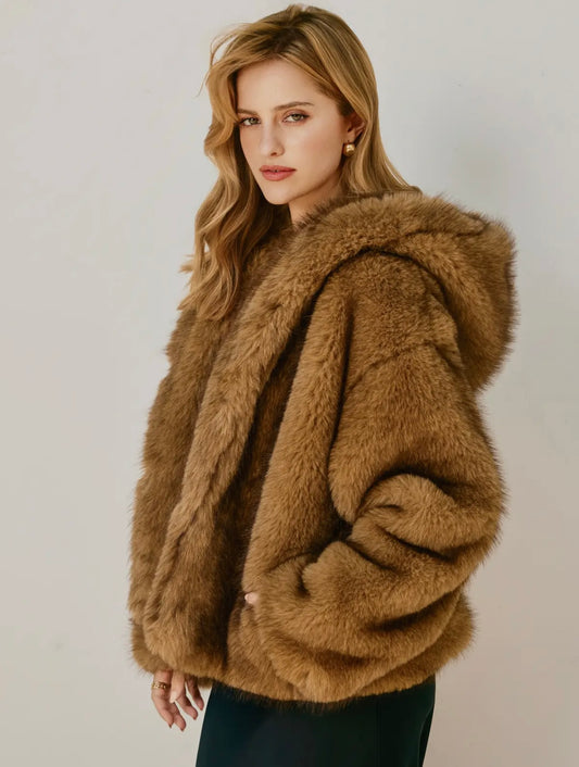 fur hooded jacket