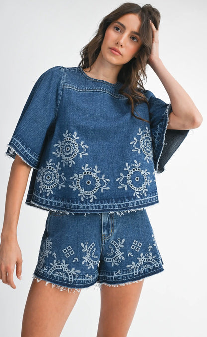 Indigo Bloom Shorts