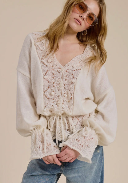 boho white lace top