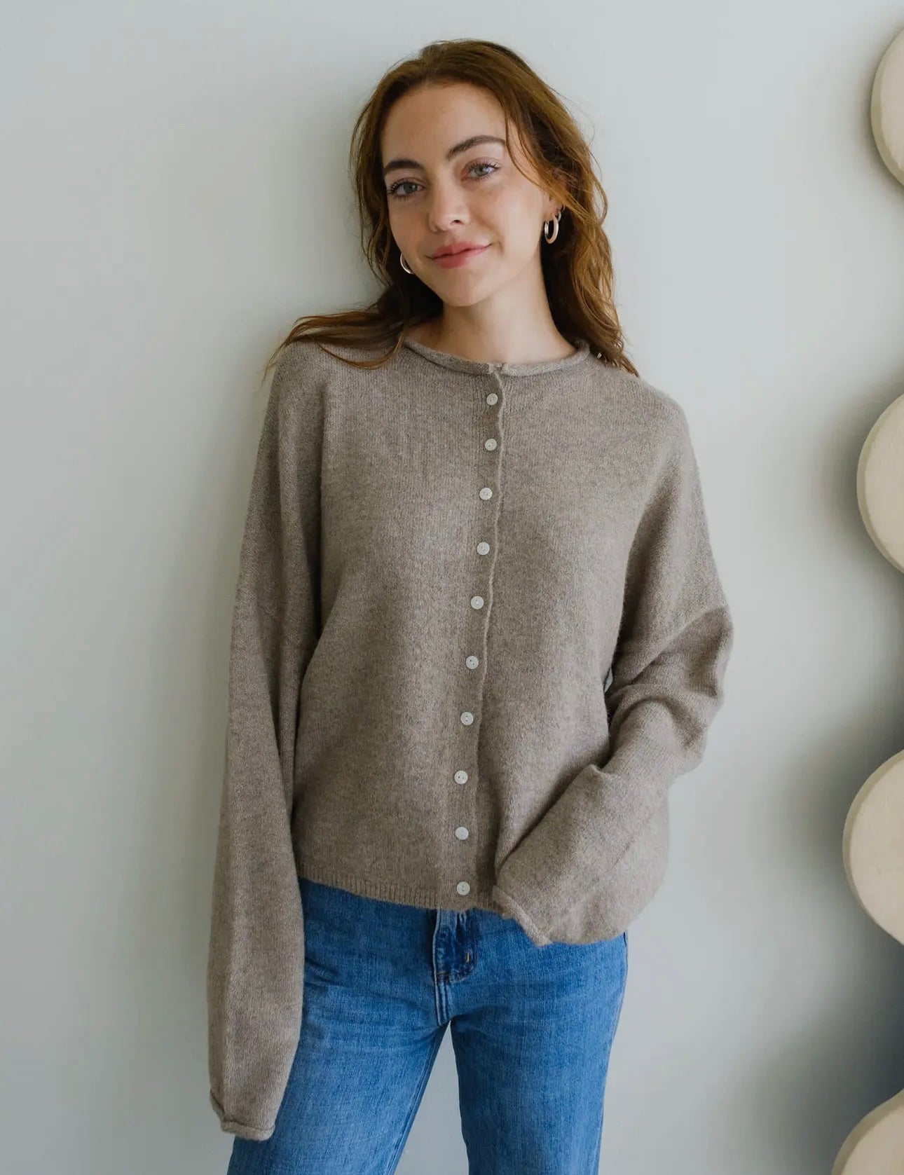 beige cardigan