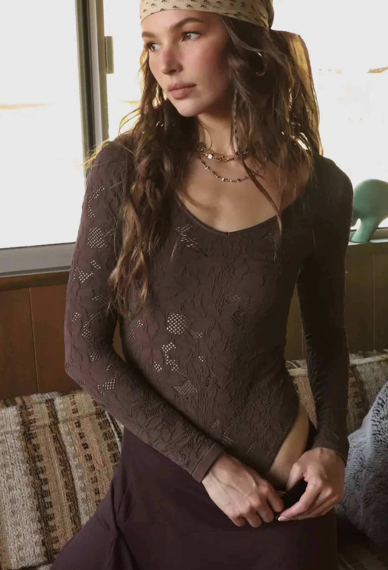 brown lace bodysuit