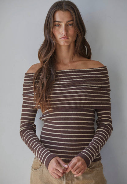 Cedar Off the Shoulder Sweater