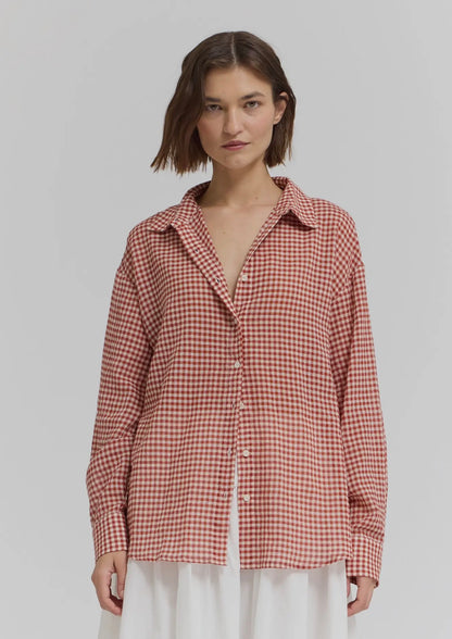 Rust Meadow Gingham Button Down